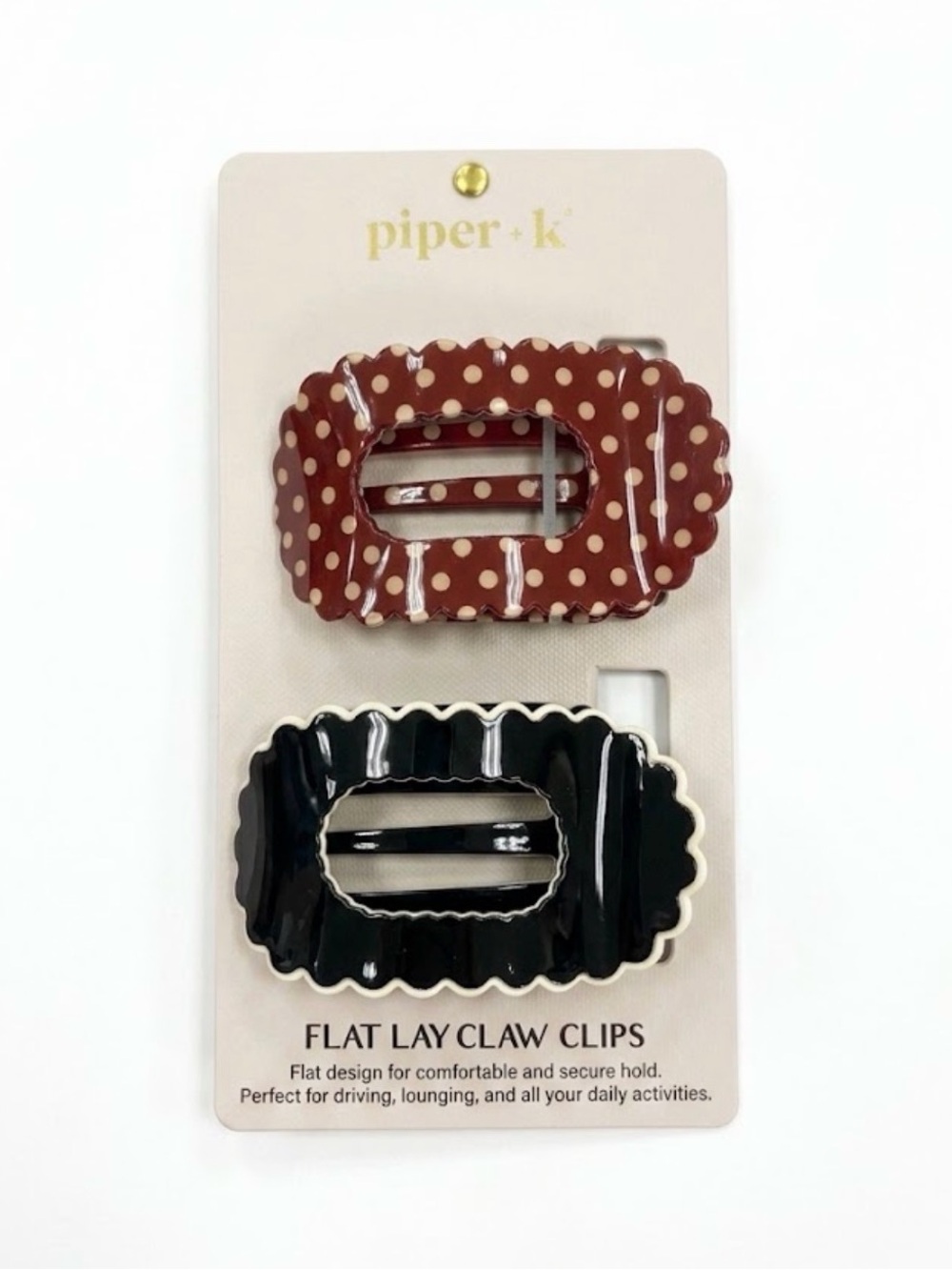 NWT ⚜️🖤⚜️ Piper K Flat Lay Claw Clips Set of 2